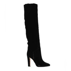 Alberta Ferretti Velvet Black Tall Boots